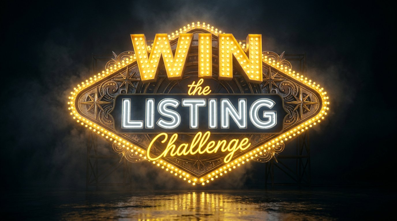 Win the Listing Challenge marquee sign