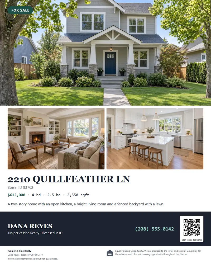 A listing flyer made by Contre